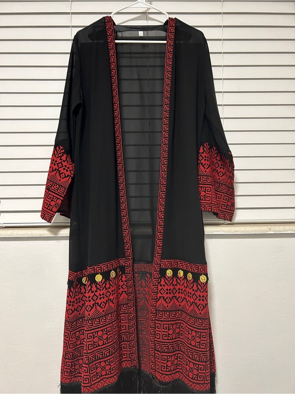 Traditional Tatreez Open Front Cardigan